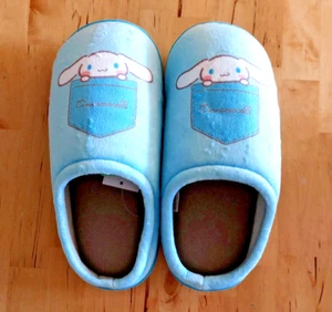 Sanrio CinnamoRoll Ladies Soft Suede Room Shoes Slippers Blue 24cm New - Picture 1 of 8