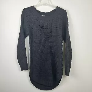 Charlotte Russe L Charcoal Gray Chunky Open Waffle Knit Sweater Tunic Dress - Picture 1 of 7