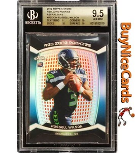 2012 Russell Wilson Topps Chrome Red Zone Refraktor Sp RC Rookie RZDC14 BGS 9.5 - Bild 1 von 4