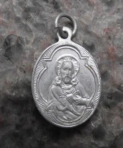 Antique Joseph Ora Pro Nobis Pray for Us Religious Necklace Bracelet Charm - Picture 1 of 2