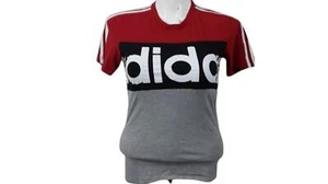 Adidas Women's Red/Gray/Black Short Sleeve Fitted Top (Size: S) - Picture 1 of 3