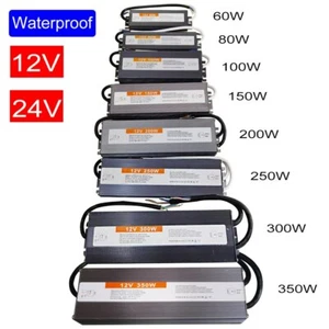 Waterproof LED Driver 12V 24V Lighting Transformers for Outdoor Light 100W 200W - Picture 1 of 22