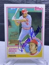 2001 Topps Team Topps Legends 1983 Topps Johnny Bench Auto On Card Reds