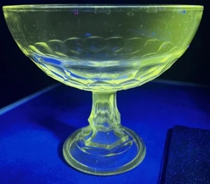 Vintage Manganese Glass 6.5” X 7” Footed Dimpled Thumbprint Candy Bowl - Picture 1 of 17