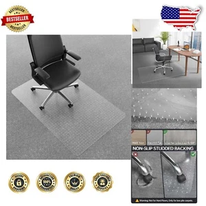 Studded Backing Chair Mat 55" x 35" - Protects Low Pile Carpets Efficiently - Picture 1 of 10
