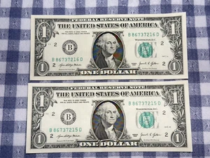 $1 2021 2 FEDERAL RESERVE NOTES B/D BLOCK (fw) ( NEW YORK “B”) AU-UNC SP9 - Picture 1 of 2