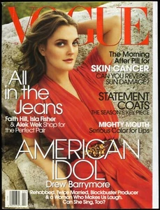 FEBRUARY 2006 VOGUE MAGAZINE, DREW BARRYMORE, STATEMENT COATS, ALL IN THE JEANS - Picture 1 of 2