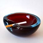 MURANOGLAS ashtray, summer so technique, red/blue, 50s