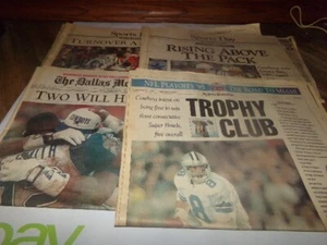 Lote de 4 Dallas Morning News Dallas Cowboys Playoffs Green Bay San Francisco 1995-96 - Imagen 1 de 22