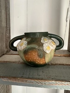Vintage Reproduction Roseville Pottery Jonquil With Unique Handles - Picture 1 of 5