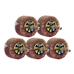 Ryobi A91FW560 60 grana FLAP WHEEL 5 pezzi gambo 1/4" metallo/legno/ruggine NUOVISSIMA - Foto 1 di 1