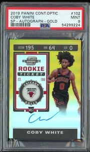 【PANINI OPTIC CONTENDERS 2019 20】- COBY WHITE - GOLD ROOKIE RC/10 - PSA 9 🔥 - Imagen 1 de 2