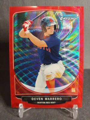 💎 DEVEN MARRERO 2013 BOWMAN CHROME RED WAVE REFRACTOR SP RC /25 🔥 NRMT! - Image 1 of 2