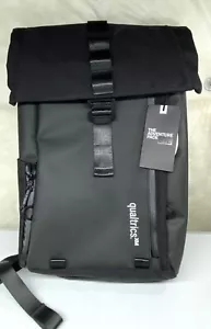 Qualtrics Waterproof Rubber Black Unisex Backpack New - Picture 1 of 12