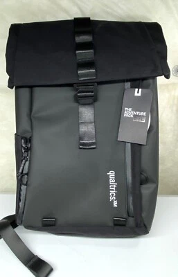 Qualtrics Waterproof Rubber Black Unisex Backpack New - Image 1 of 4