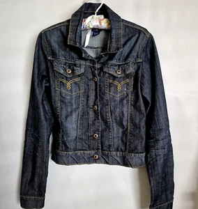 Blue Asphalt Blue Denim Jeans Jacket Women Size *M Tag Dark Wash Trucker Jacket - Picture 1 of 14