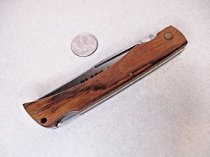 Vintage 1980's Black Cat Folding Blade Lockback Pocket Knife Japan Wood Seki - Picture 1 of 10