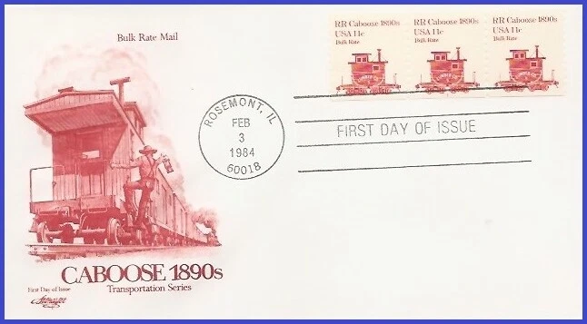 USA3 #1905 Pl #1 U/A ARTMASTER FDC PNC3  RR Caboose 1890s - Image 1 of 1