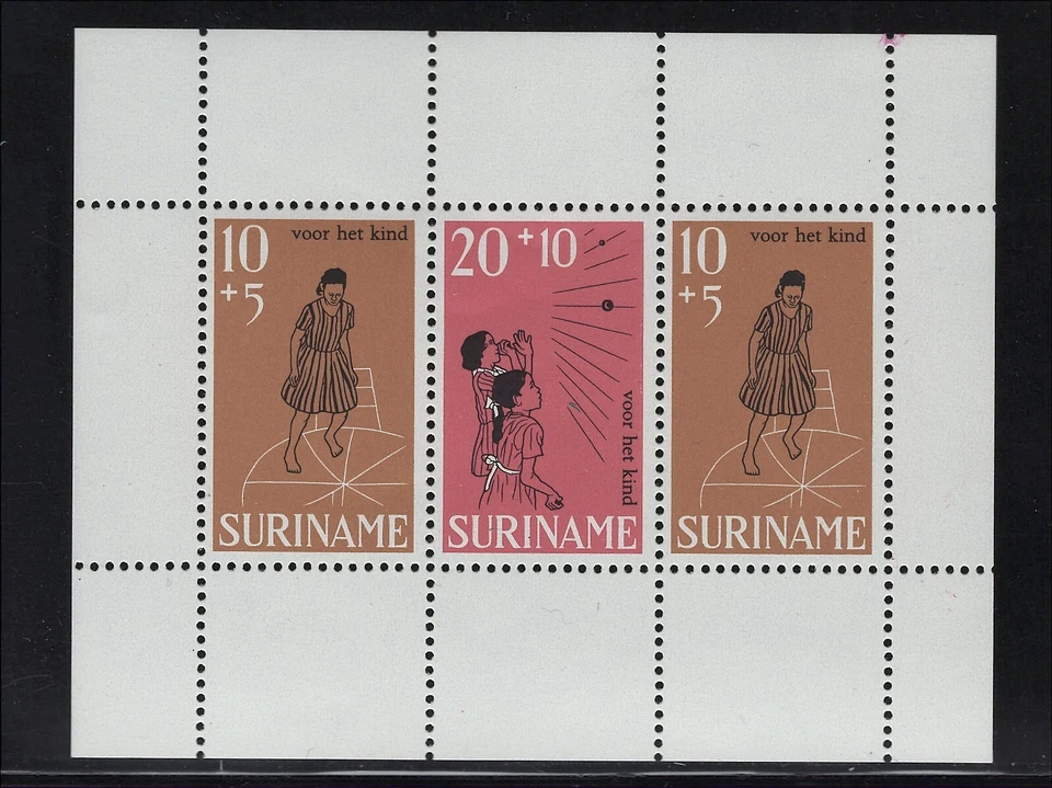 Surinam Scott # B149a MNH Semi-Postal Child Welfare Mini Sheet 1968 - Image 1 of 1