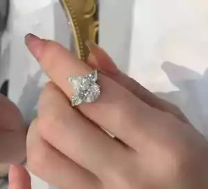 2.30TCW Pear Lab Grown Diamond Certified Ring For Engagement 14k White Gold - Picture 1 of 16