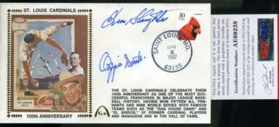 Ozzie Smith Enos Slaughter Psa Dna Autograph  1992 Fdc Hand Signed Cache - Image 1 of 2