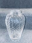 Vase fleur oriental vintage Tiffany & Co. 13 1/4 pouces grand tourbillon optique en verre transparent