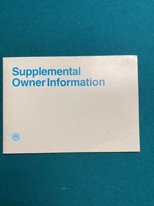 Vw Oem Supplemental Owner Infromation 7/94 WSA95455519023 - Picture 1 of 6