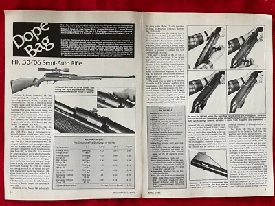 Cargador de rifle Heckler & Koch .30-06 artículo/anuncio impreso especificaciones gráfico de precisión Foto 1 de 2