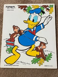 Playskool Vassoio Telaio in Legno 9 Pezzi Puzzle Disney Paperino #190-02 - Foto 1 di 6