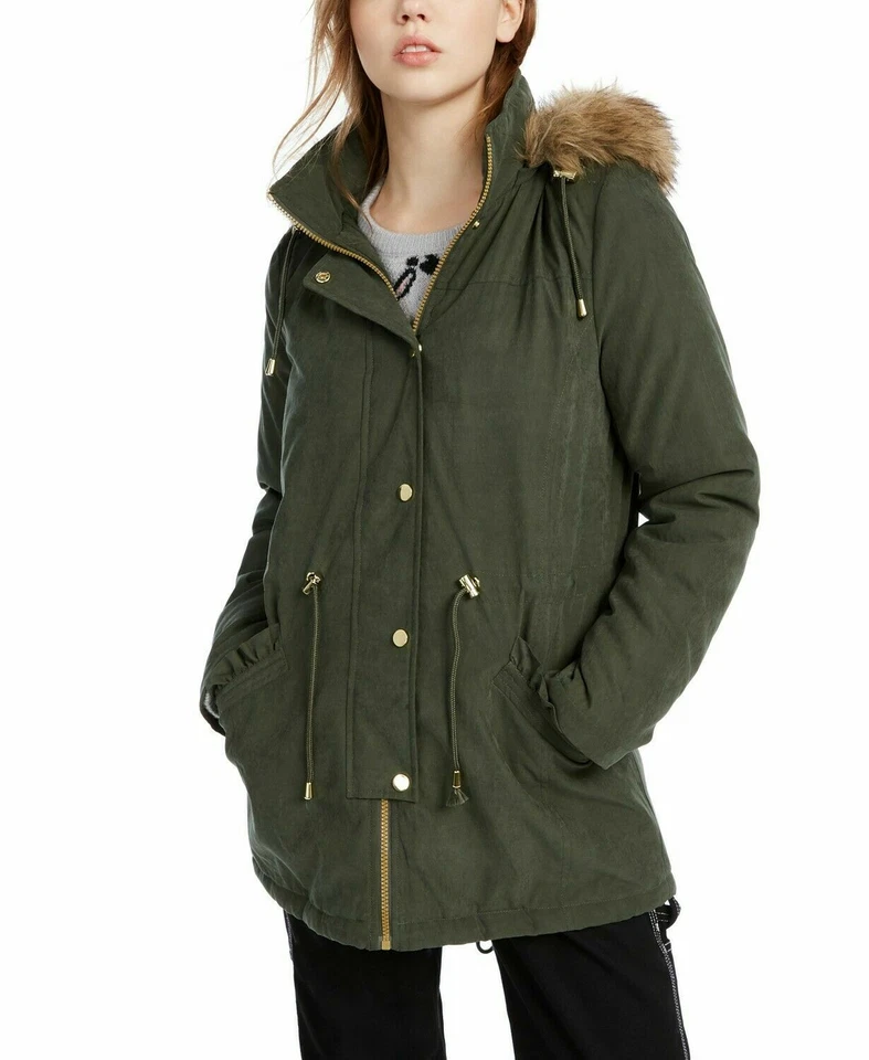 Abrigo Parka con Capucha Borde de Piel Sintética Celebrity Rosa Juniors en Verde Talla XS Foto 1 de 1