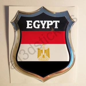 Sticker Egypt Emblem 3D Resin Domed Gel Egypt Flag Vinyl Decal Car Laptop - Picture 1 of 1