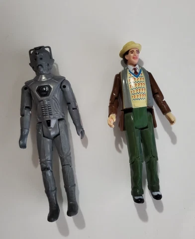 1987 7th Seventh Doctor and Cyberman DR. Who 2 Figure Lot No Stamp On Cyberman Cover