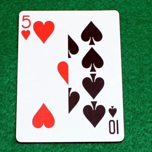 5 of Hearts, 10 of Spades Red Bicycle Gaff Playing Card Custom Printed - Picture 1 of 2