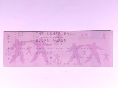 Bjorn Again Ticket Complete ABBA Tribute Original The Usher Hall April 2001 - Image 1 of 4