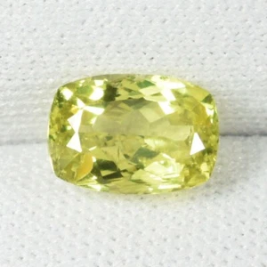 2.10 ct ULTRA RARE - LIME YELLOW NATURAL CHRYSO BERYL Cushion See Vdo EBY - Picture 1 of 2