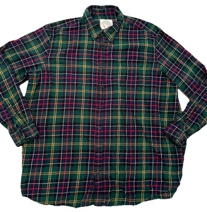 St Johns Bay Hemd Herren Gr. 2XLT Flanell grün blau rot kariert langarm Baumwolle - Bild 1 von 7