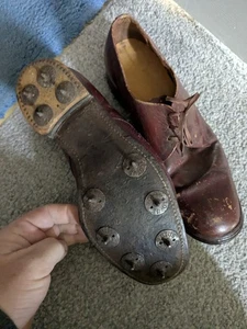 vintage leather golf shoes. 1920s/ 30s. - Picture 1 of 12