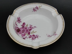 Meissen Aschenbecher Porzellan 1.Wahl Neuer Ausschnitt Blumenmalerei Purpur Gold - Picture 1 of 8