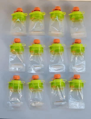 Lote de 12 Bolsas de Alimentos Exprimidores Niños Bolsas Reutilizables - Suministros de Almuerzo Escolar Foto 1 de 4