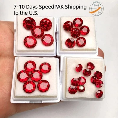 Pigeon Blood Red Lab Grown Ruby Loose Stones AGL Certificate for Jewelry Making - Image 1 of 4