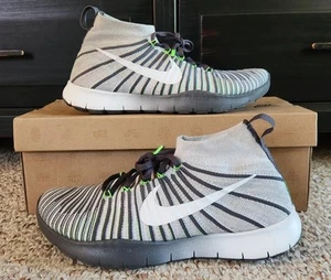 Nike Free Train Force Flyknit Sneakers 833275-110- Mens Size 10.5 Gray Volt EUC  - Picture 1 of 12