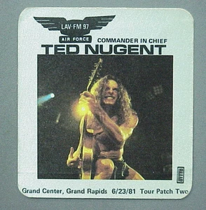 Ted Nugent satin radio sticker AUTHENTIC Grand Rapids, Michigan, 1981 - Picture 1 of 1