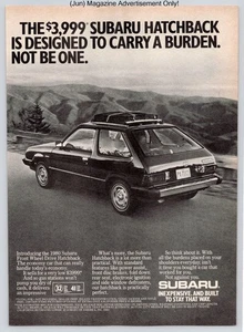 Subaru Hatchback Economy Practical FWD Budget Car Vintage 1980 Advertisement - Picture 1 of 5