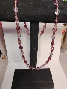 Joan Rivers Purple Beaded Necklace 32 Inch Nice - Picture 1 of 7
