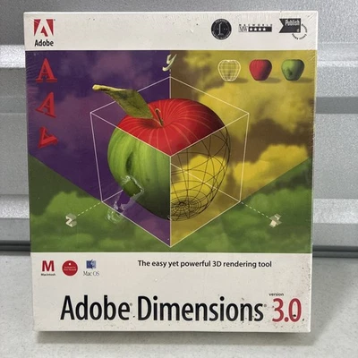 ADOBE Dimensions 3.0 Software Mac Retail Version Macintosh *NEW/sealed - Image 1 of 4