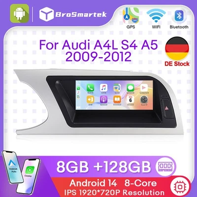 8,8" 128GB Autoradio Für Audi A4/B8/S4/S5 2009-2012 Android 14 GPS Navi BT DAB+ - Bild 1 von 4