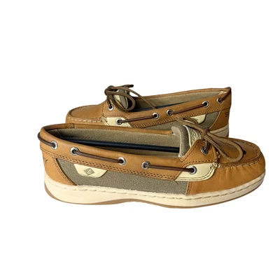 Sperry Women's Angelfish Varsity Comfortable Regular Boat Shoe, Natural, Sizes - Image 1 of 4