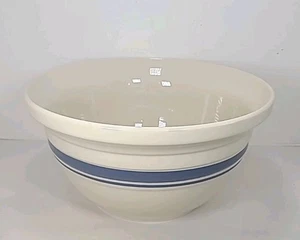 Roseville Friendship Keramik Rührschüssel 6 Quart Ohio USA blaue Streifen X-Large 12" - Bild 1 von 7