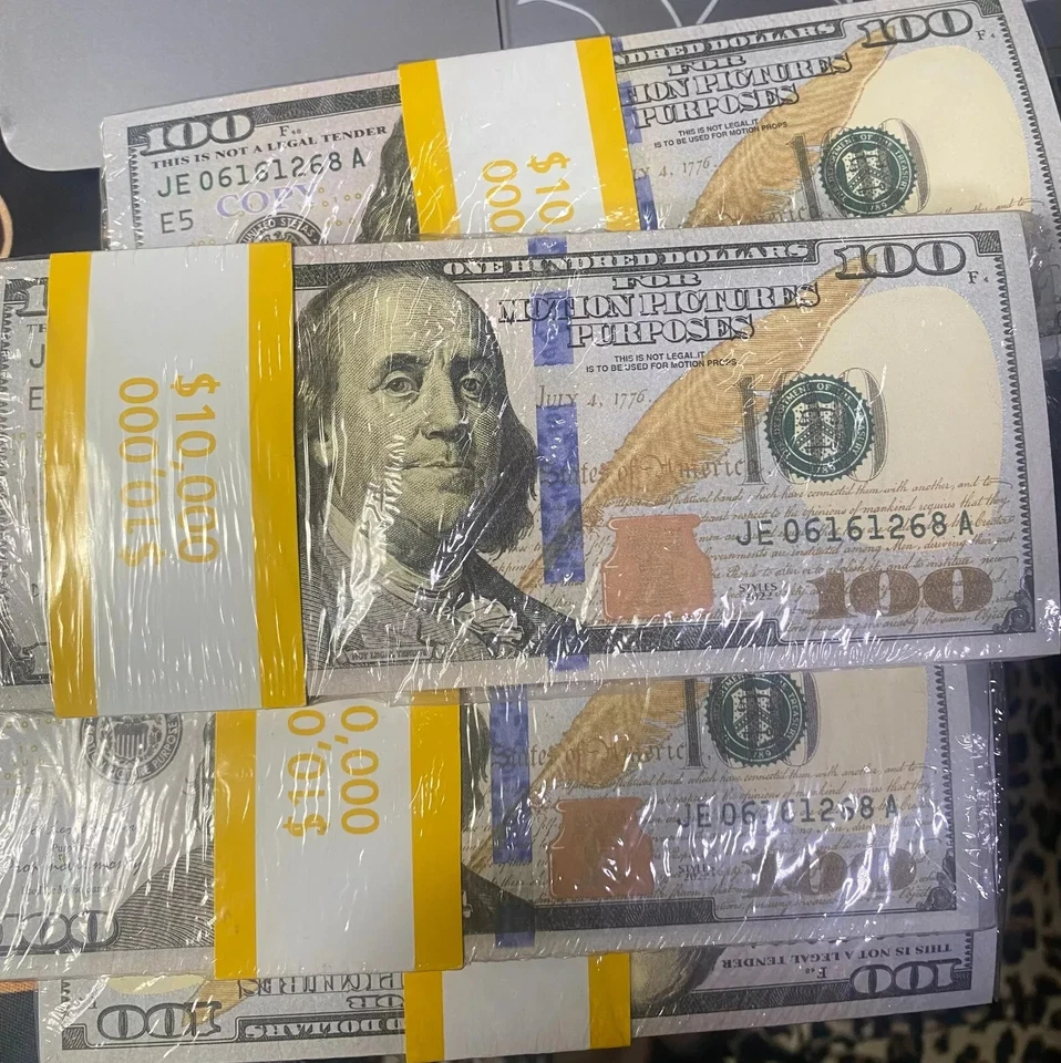 100 Single $10.000 Filme Prop Magic Prop Bills Réplica Dinheiro Música Brincadeira Dinheiro - Imagem 1 de 4