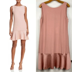 Theory Kensington Flirty Flare Satin Dress Pink Tutu Bubblegum Marshmallow sz 8 - Picture 1 of 8
